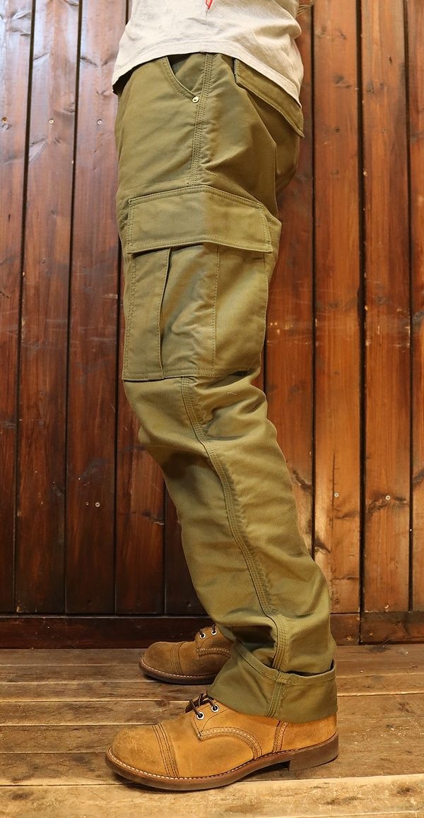 IRON HEART アイアンハート 738 ウィップコードカーゴパンツ アーミー