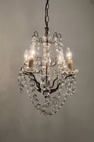 フレンチ アンティーク ターコイズ＆ビーズシャンデリア 6灯 6668