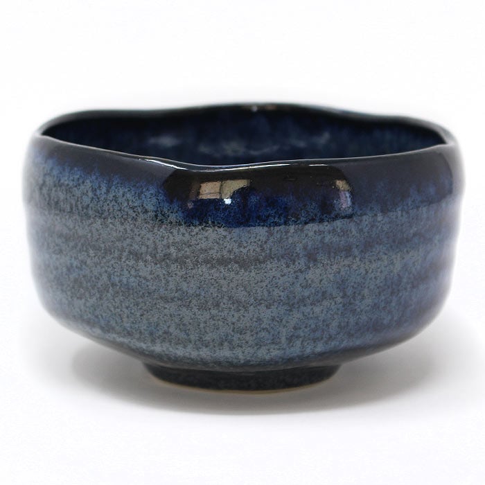 茶道具 抹茶茶碗 美濃焼 藍釉（M-1415）