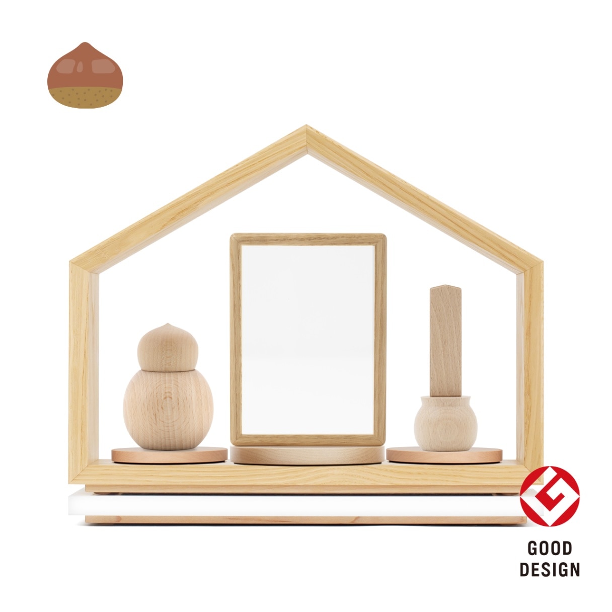 ミニ仏壇-いのりのおうち MUKU300 無垢材 日本の栗の木（くり