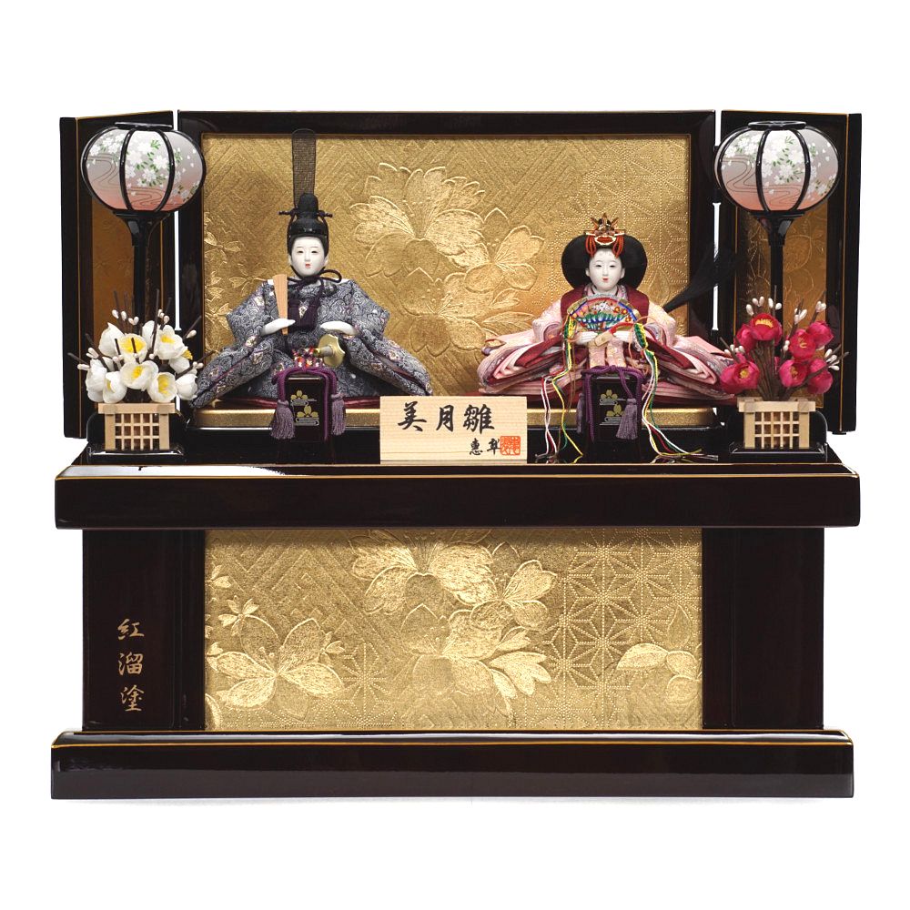 雛人形】京十四番 紅溜塗 親王揃い収納飾り | 恵翠作 ｜雛人形・五月
