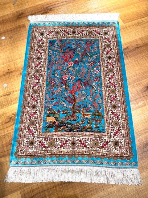 専用 マラゲ産 シルク ペルシャ絨毯 122✖️79cm け東7-1217 専用