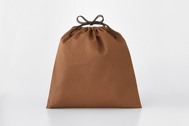 柿渋染巾着袋 (中サイズ)サイズ 幅約41cm 縦約42cm マチなしメール便