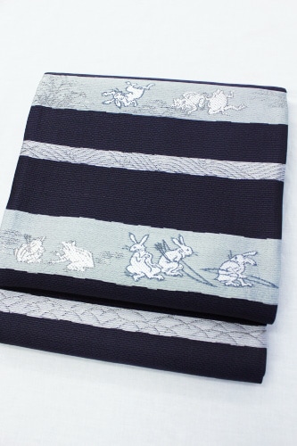 西陣織丸勇謹製夏物袋帯「鳥獣戯画」 | 販売着物商品,夏帯,夏袋帯