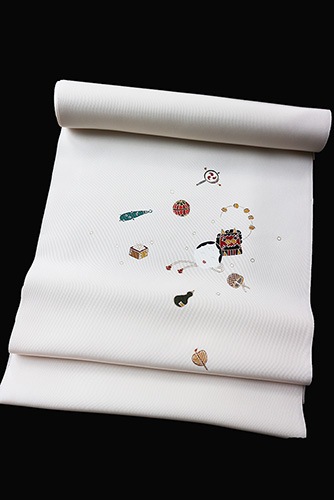 京の名門菱健謹製 五泉産塩瀬九寸名古屋染め帯「節分」 | 販売着物商品