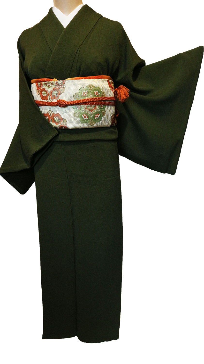 正絹色無地レンタルフルセット｢濃緑｣ | レンタル着物,訪問着レンタル,M