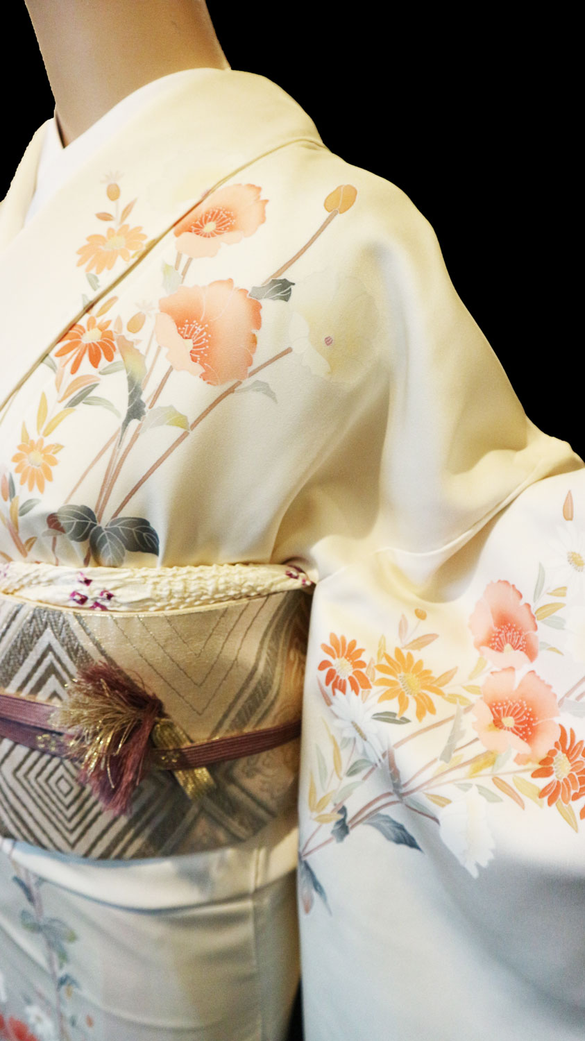 正絹訪問着レンタルフルセット｢手描友禅 草花｣ | レンタル着物,訪問着