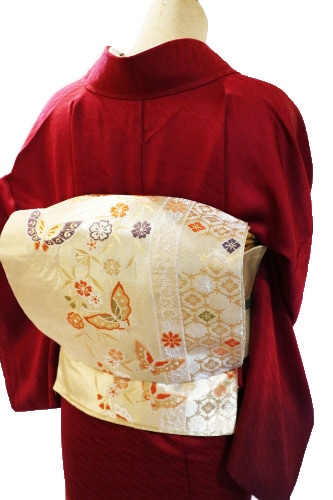 正絹訪問着レンタルフルセット「斉藤三才作 箔 枝花に蝶」 | すべての