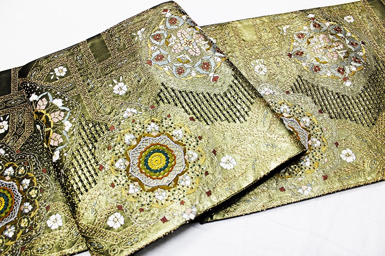 最高級袋帯「蘇州汕頭刺繍 金駒 幾何学華紋」 | 販売着物商品,袋帯