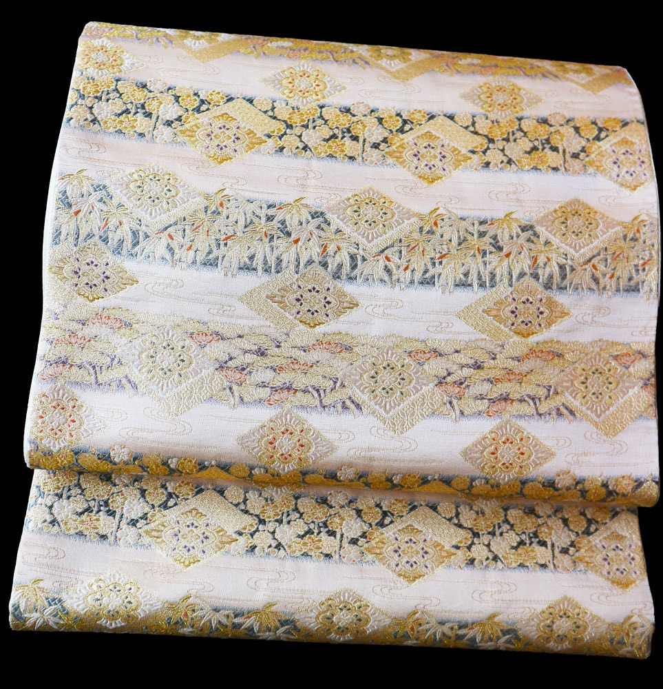 老舗ふくい織物謹製袋帯「織匠11代目篠屋宗兵衛 極細二千七百織 横段