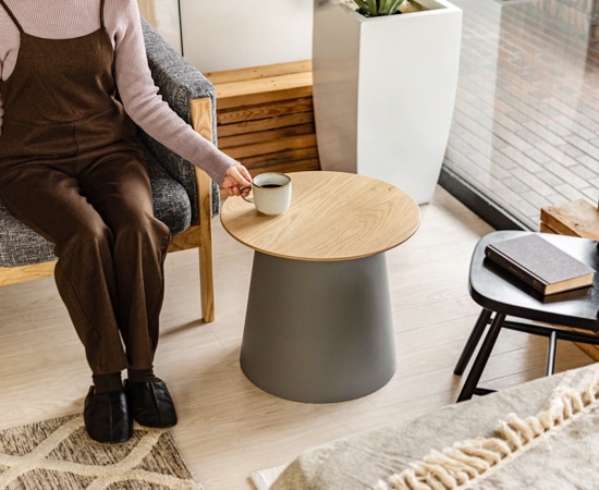 ロンド ラウンドテーブルS（ウッド天板）｜PT-990｜円形｜机｜ウッド天