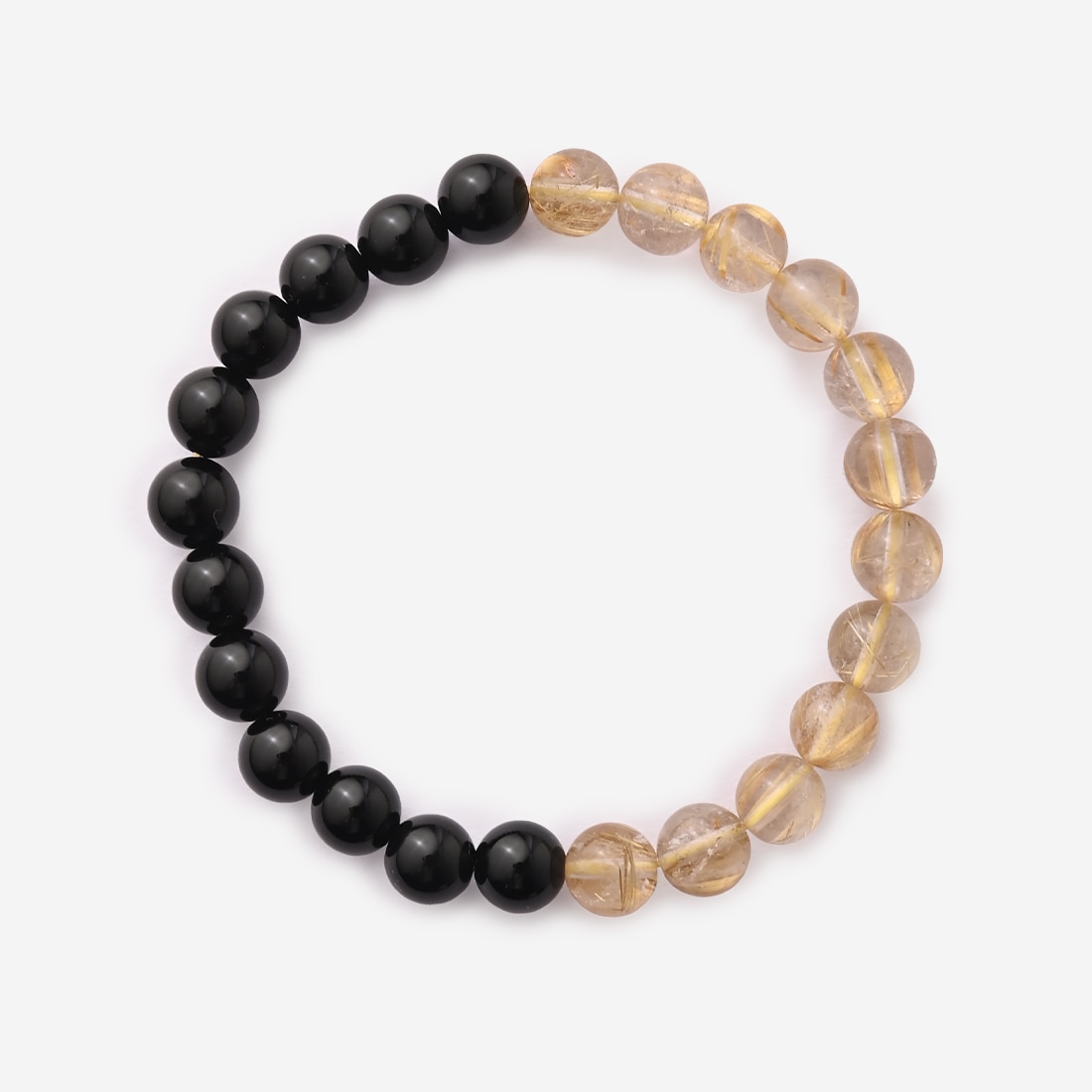 ReZARDクォーツ】ルチル×オニキスブレス