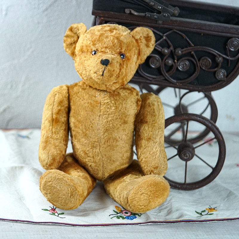 フランスのレーヨンファーのあどけない可愛さのベア42cm 1920-30年代