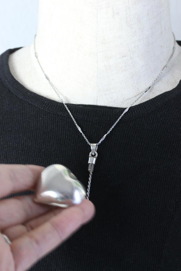 シルバーのハート香水瓶のペンダントトップ3.5×4×1.8cm ga-1165の通販