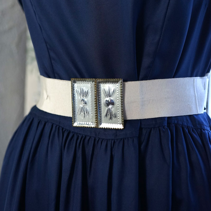 稀少な輝き】1930年代 アールデコ 面取りガラスのアンティークバックル