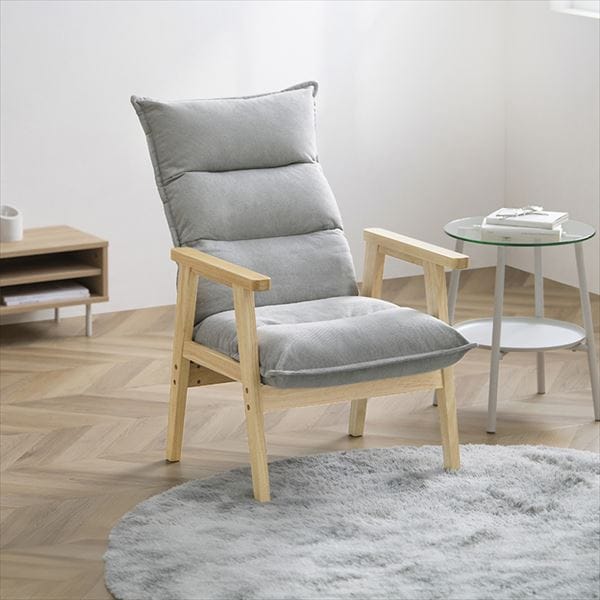 1人掛けハイバックソファ LHB-1S グレー｜SIMPLE STYLE (シンプル