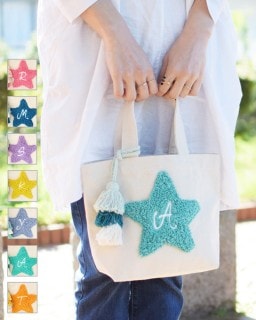 イニシャルトートバッグ（ぽこもこ）｜テソロ(tesoro)公式通販