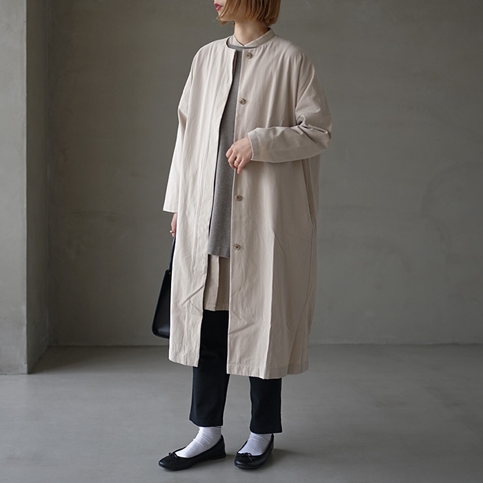e221t021) / evam eva(エヴァムエヴァ) / no collar coat(ノーカラー