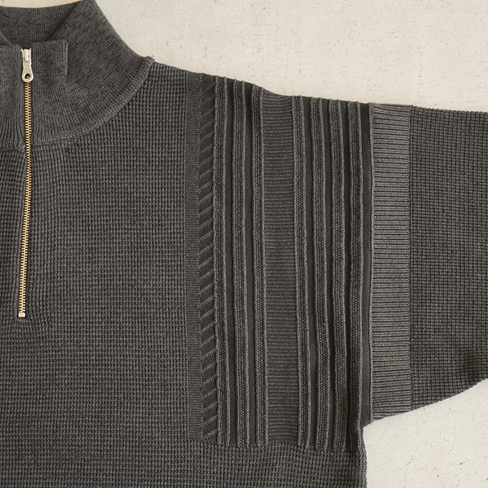 ysk-25aw-kn05) YASHIKI(ヤシキ) / Fuyushigure Half Zip Knit (フユ
