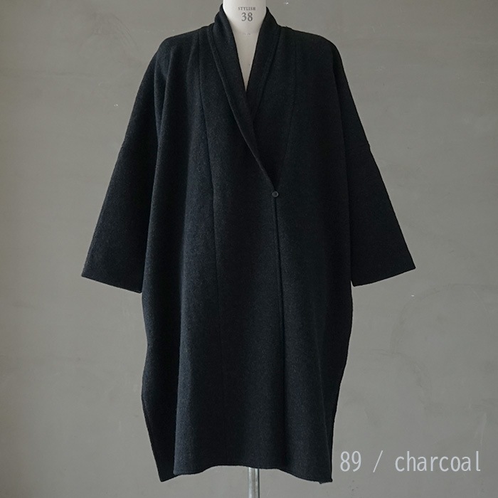 e223k102) / evam eva (エヴァムエヴァ) / press wool robe coat