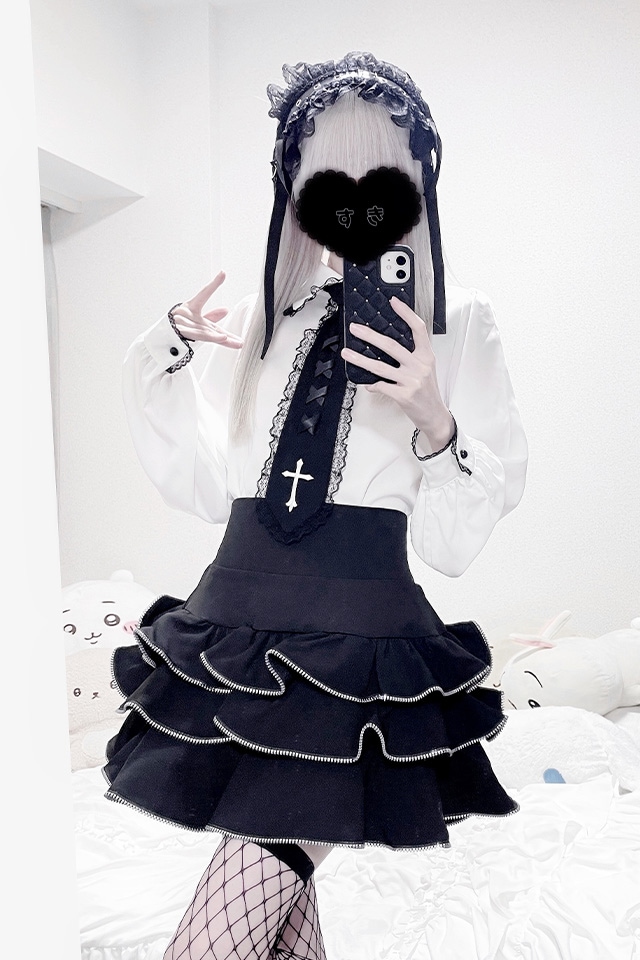 MA*RS】ZIPフリルスカパン - ブラック size-F | 地雷系・量産型の