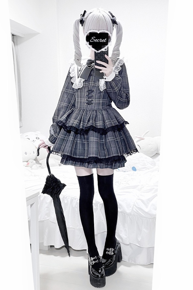 MA*RS】【2点SET】クロス刺繍3段フリルセットアップ - グレー size-F