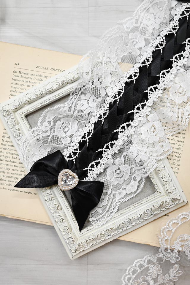 Princess Melody】ヘッドドレス（クリップ付き）② - BLK/ホワイト