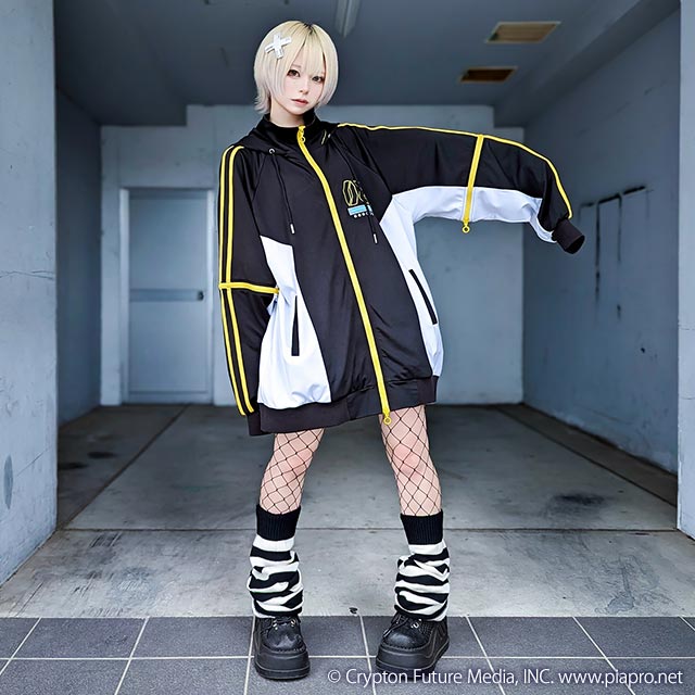 鏡音リン・レン ジャージパーカーV2 【BLACK】 / 鏡音リン・レン