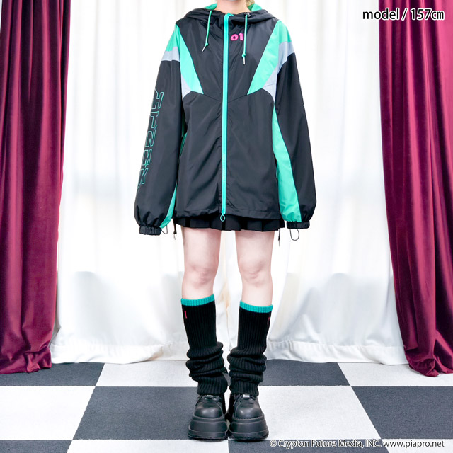 初音ミク マウンテンパーカー【BLACK】 / 初音ミク×リッスンフレーバー