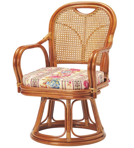 ラタンチェア 回転式 ミドルタイプ 椅子 ソファ R-390S（商品番号：kr