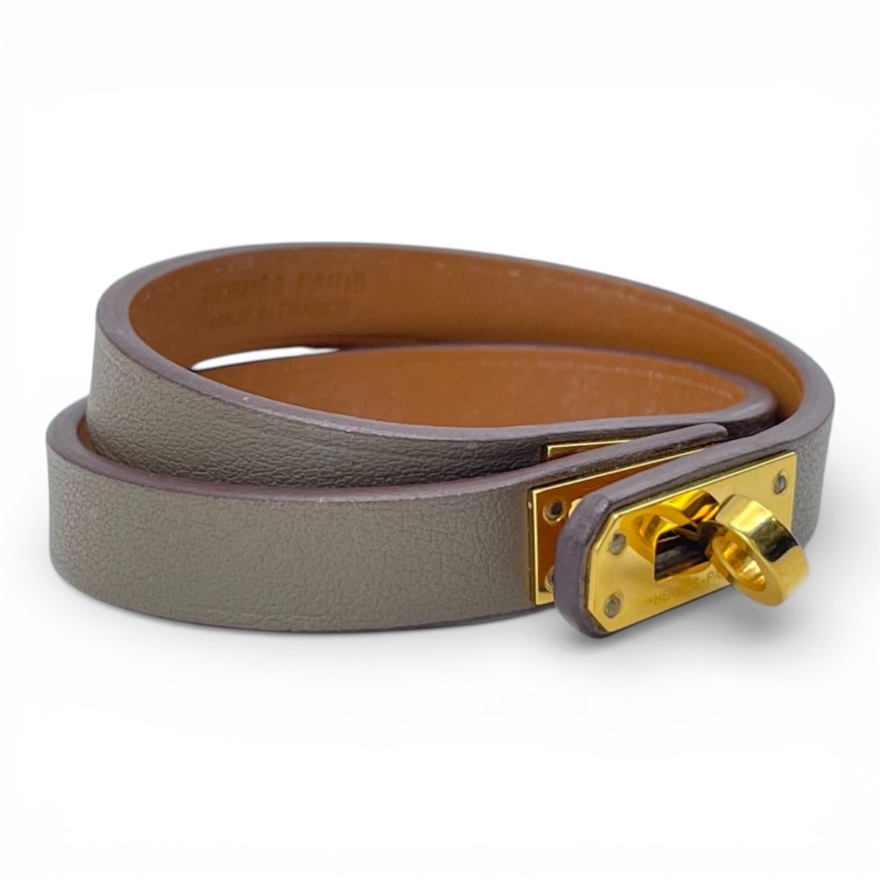 エルメス レザーブレスレット ミニ・ケリー ドゥブルトゥール T2