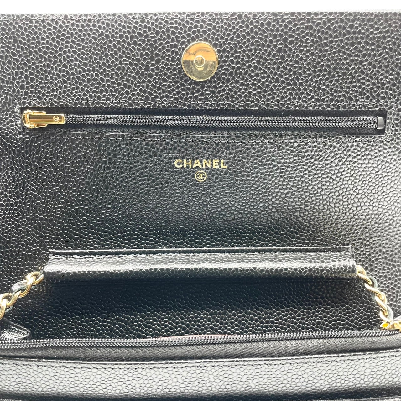 シャネル チェーンウォレット キャビアスキン ブラック - ブランド品