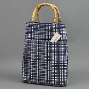 バンブー手提L【無形文化財長板染｜翁格子】祭用品専門店浅草絆纒屋