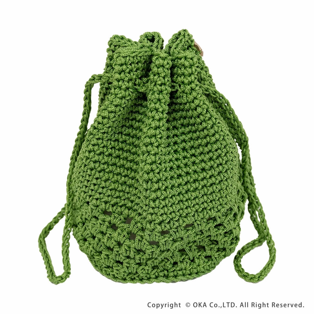 プリス マルシェシリーズ ドローストリングバッグ （ 洗える 手編み