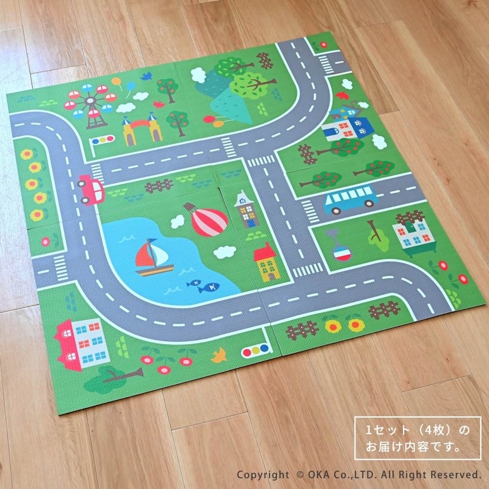 マイロード プレイマット 約45cm×45cm 4枚セット （ 道路マット パズル