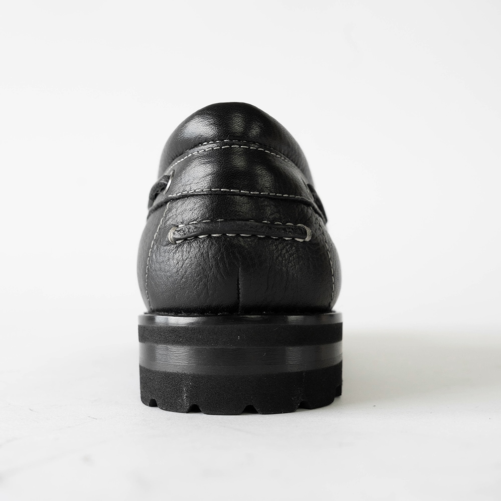 デッキシューズ メンズ モカシンローファー 革靴 NEVADA BLACK 外羽根