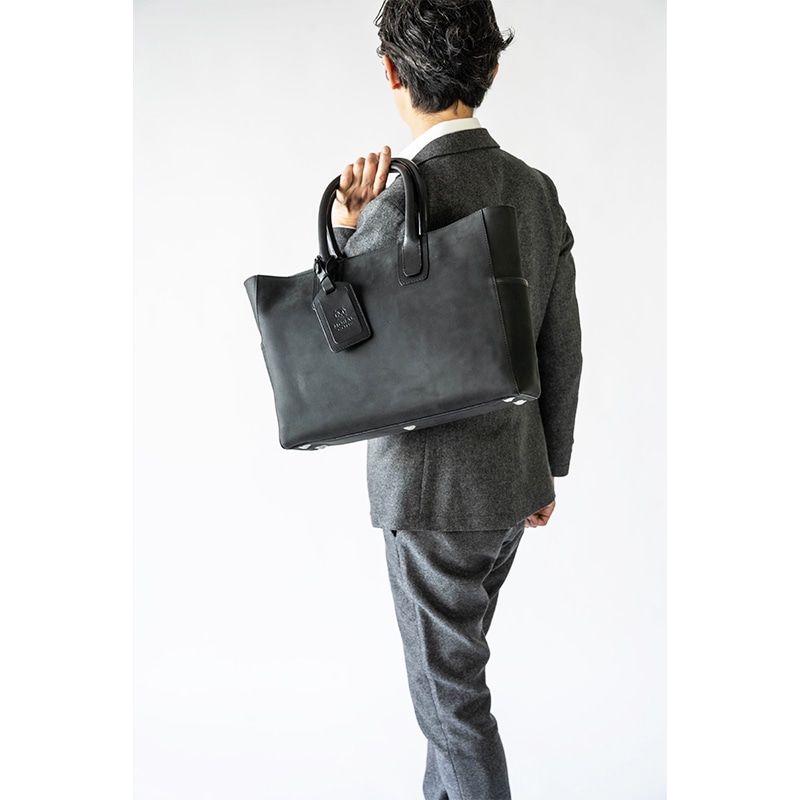 レザートートバッグ ビジネス メンズ 本革 仕事鞄 CROSBY-II MAT BLACK