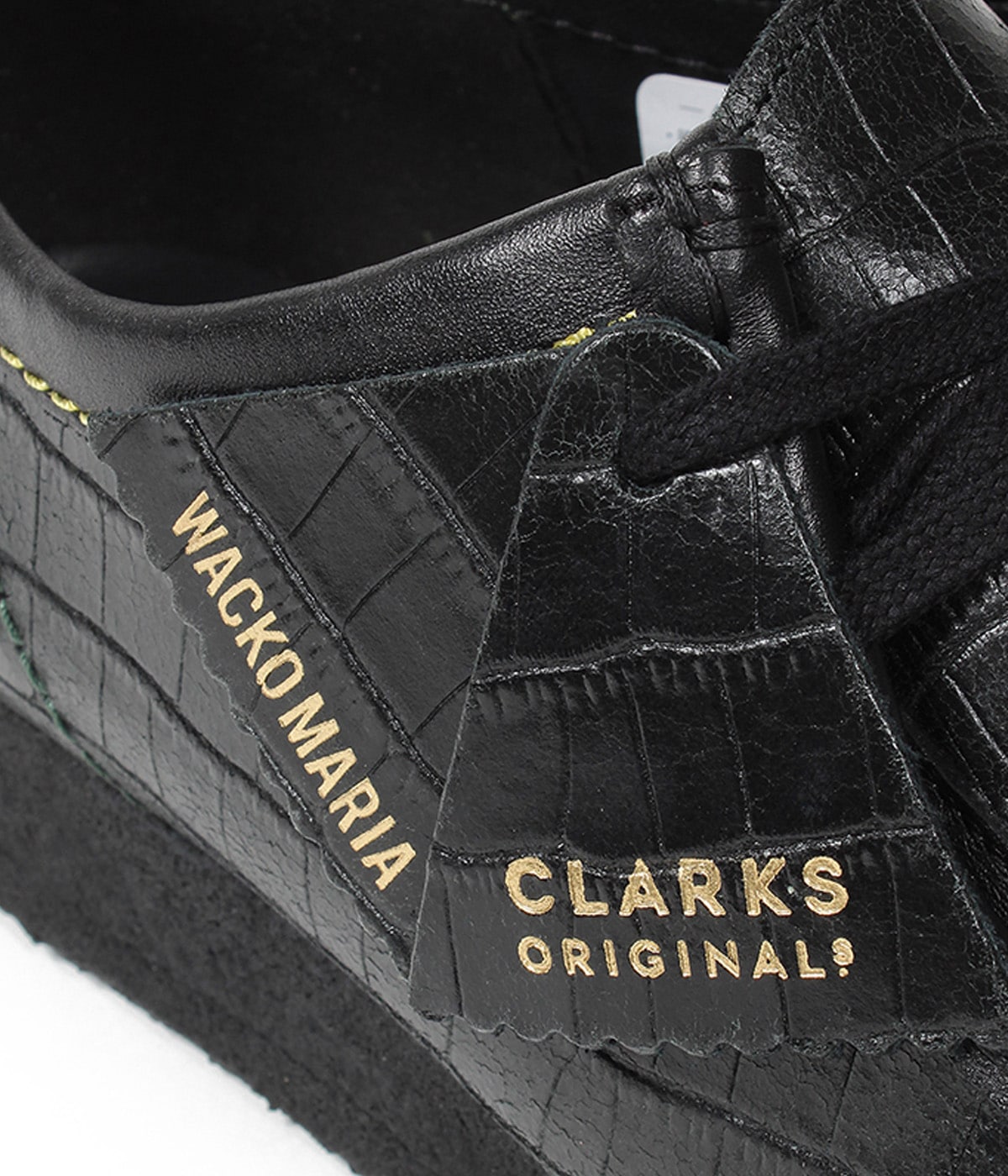 CLARKS ORIGINALS / CROCODILE EMBOSSED LEATHER WALLABEE【BLACK