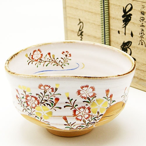 抹茶碗 撫子絵 中村良二作 夏物の通販は【茶道具のみのる園】