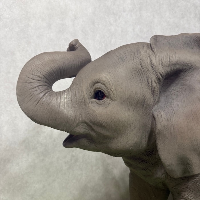 置物 鼻を上げるゾウ 象 特大 高さ68cm 縁起物 風水 woobia ウービア