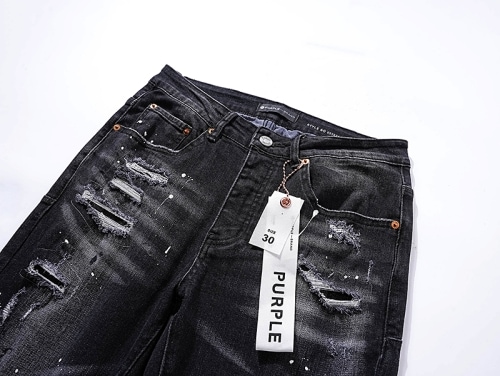 PURPLE BRAND ウォッシュド ペイント ダメージデニム イン ブラック