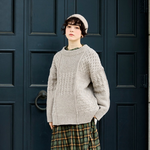 NARU(ナル) NATURAL COLORED WOOL 柄編みニット 665406 | all_items
