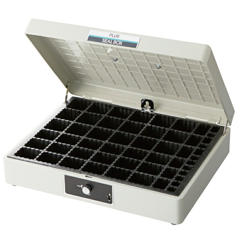 プラス(PLUS)スチール印箱 シールボックス 特大 科目印収容数252 SB