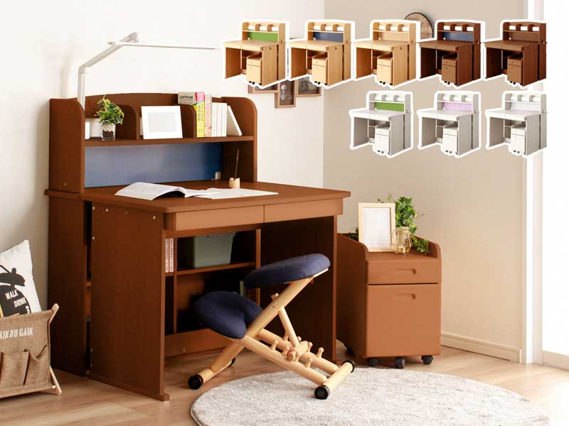 学習デスク 4点セット Nワイズ （セット内容：デスク／ワゴン／書棚