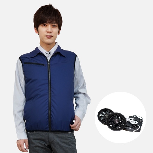 20201 空調ベスト ネイビー 大容量バッテリーセット(ユニセックス)