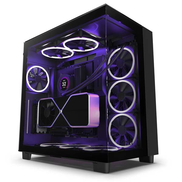 NZXT H9 Elite Black 2層構造ミドルタワーPCケース 強化ガラスモデル