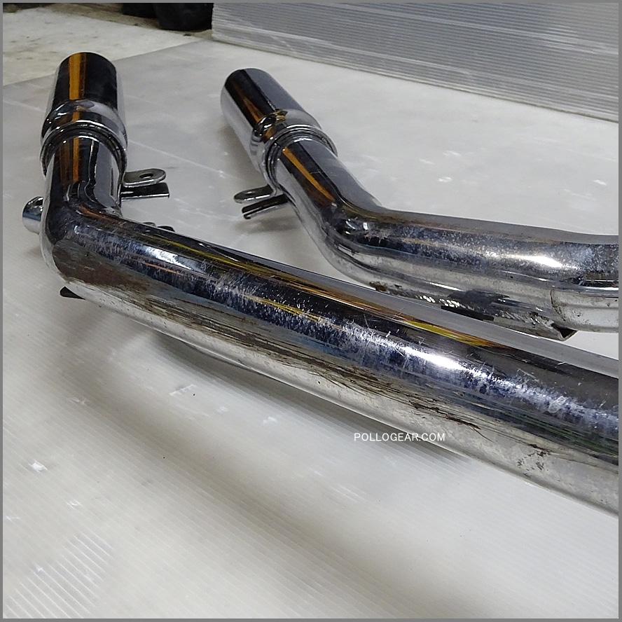 ハーレー　ショベル　ステンレス マフラー （パウコ） 70-84 ショベルヘッド<BR>パウコ製 アップスイープ マフラー ショー