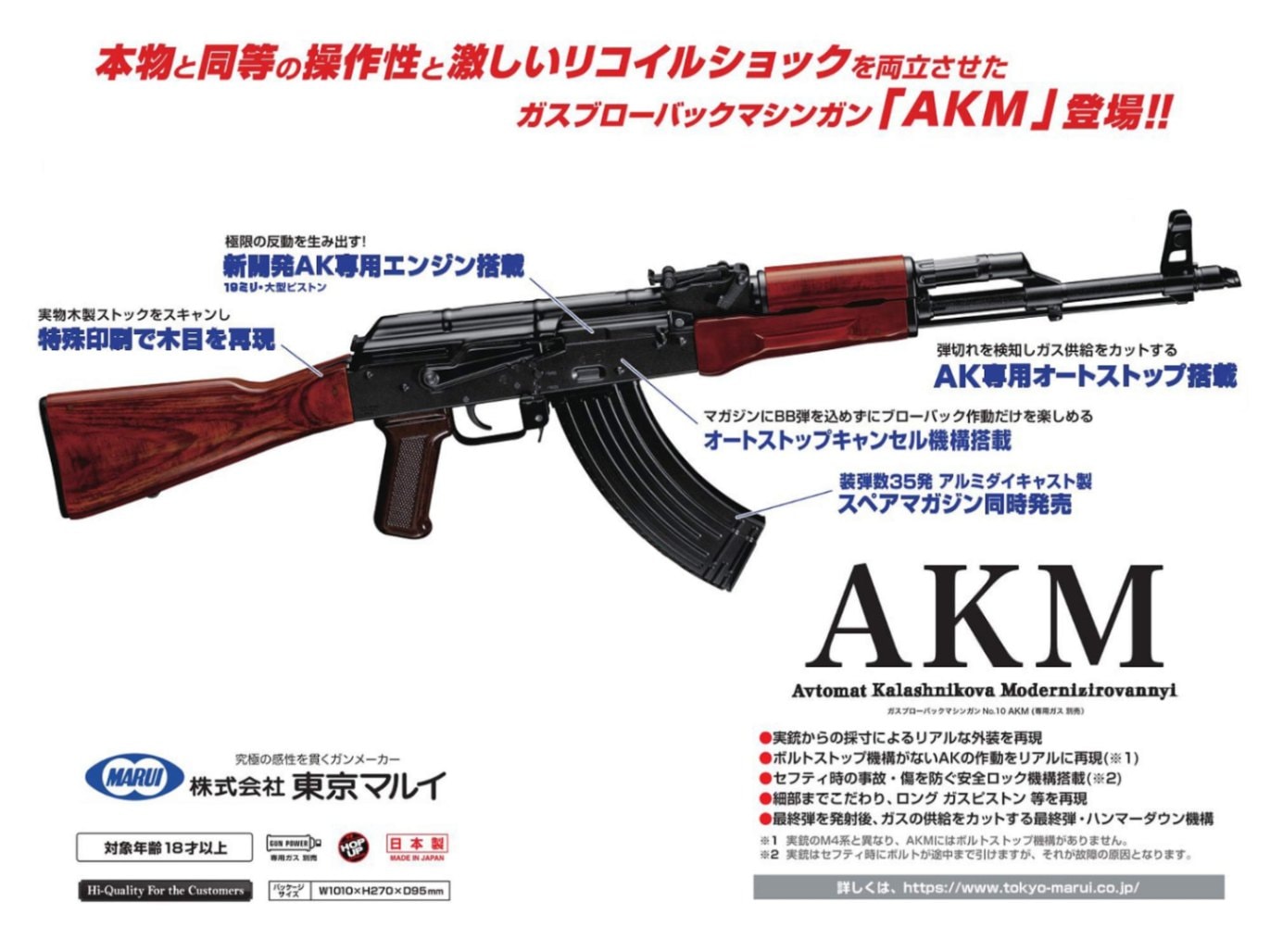 東京マルイ　AKM ガスブローバック 東京マルイ AKM ガスブローバックが7月15日に発売決定！