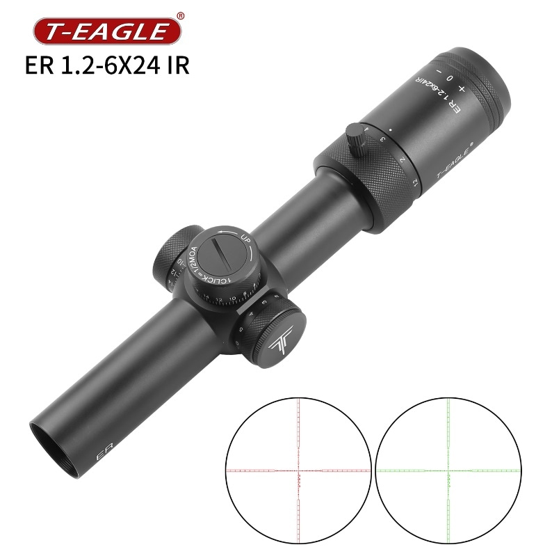 T-EAGLE ER1.2-6x24x44 IR/イルミネートライフルスコープ-HK BLACK