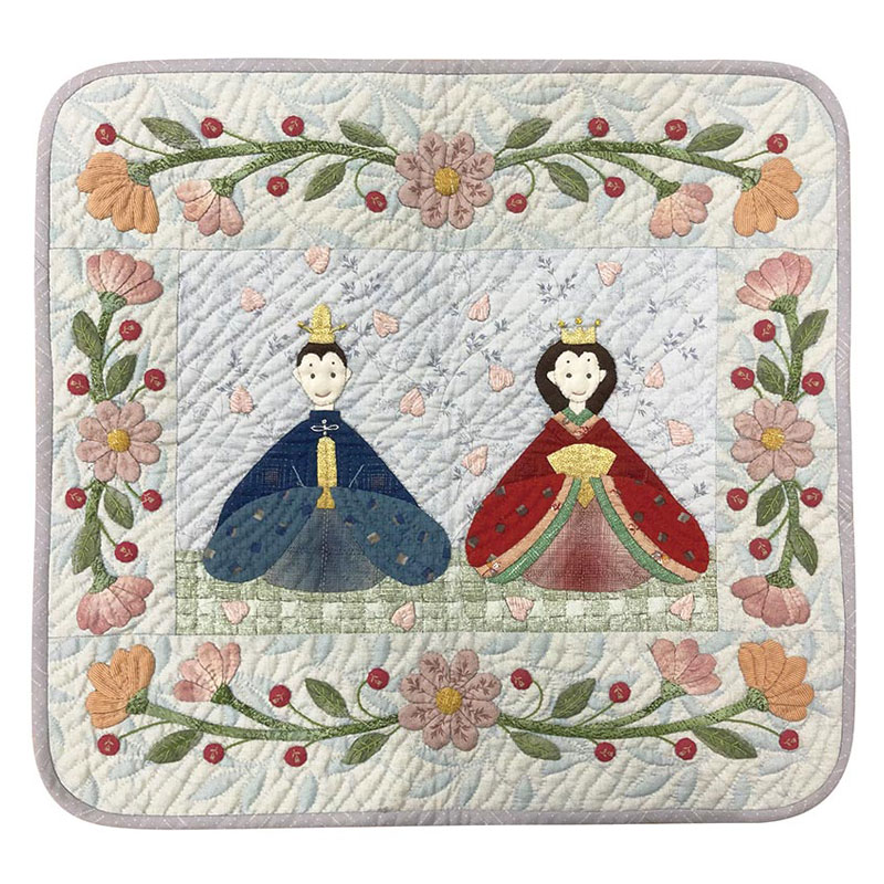お雛様と桃の花のタペストリー | カタログ通信販売 | キルトパーティ